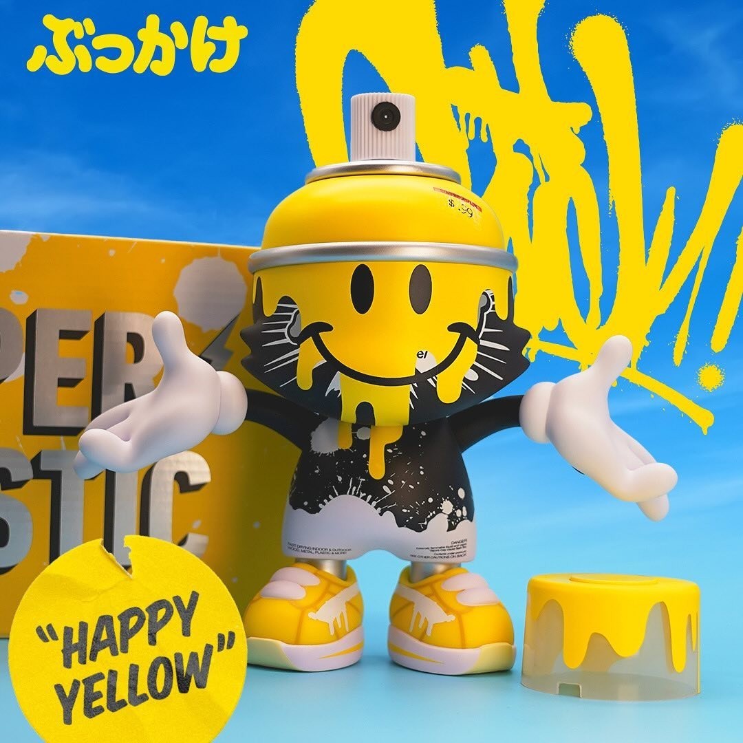 SuperPlastic: SuperKranky OG Slick HAPPY YELLOW Vinyl Figure NIB RARE HTF