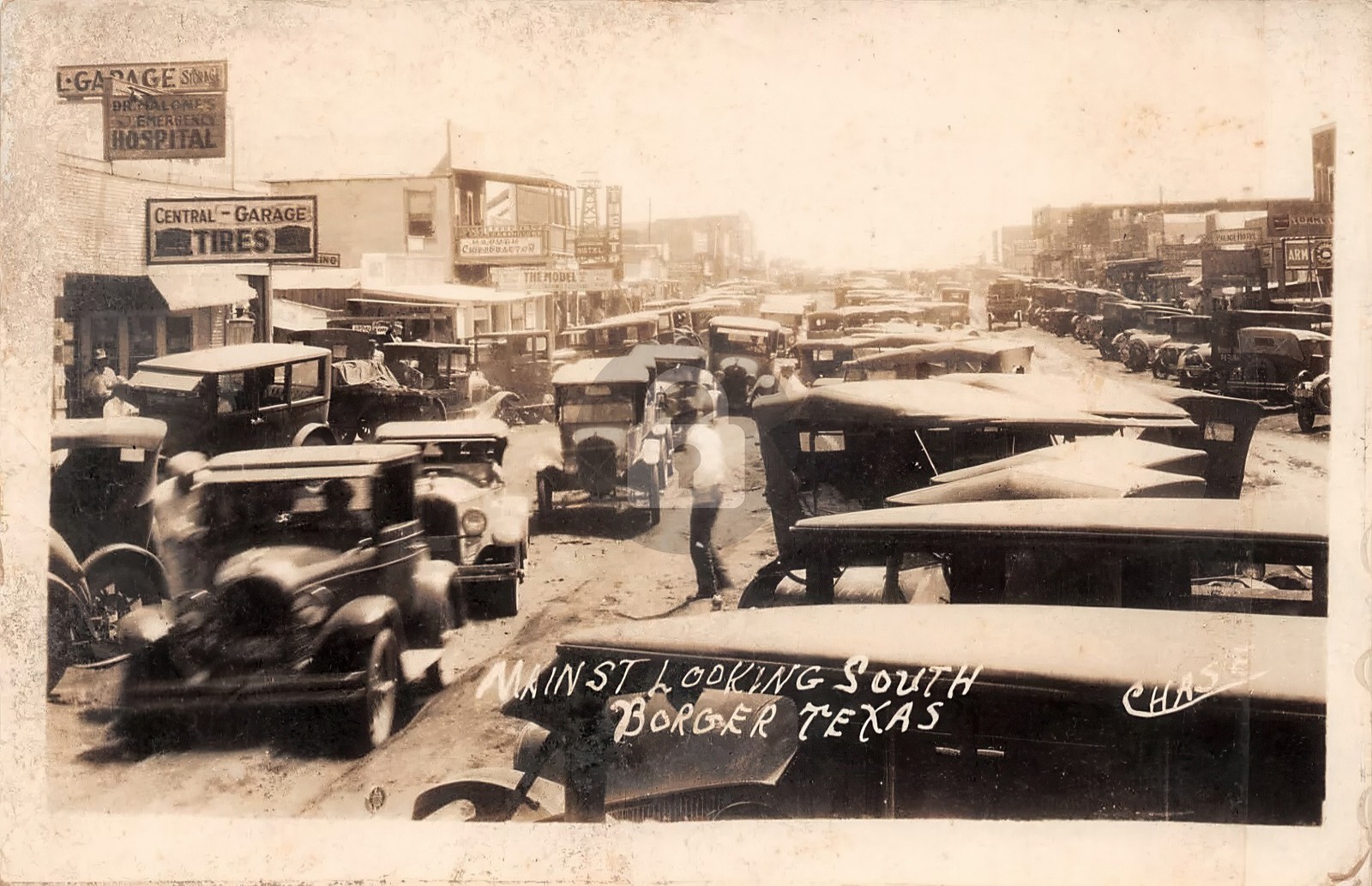 Borger TX Texas Main Street Looking South RPPC Photo Postcard COPY Borger TX Texas Main Street Looking South RPPC Photo Postcard COPY
