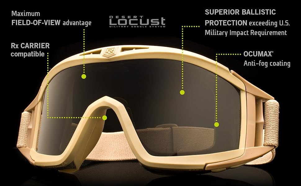 Revision Desert Locust USA Military Goggles Tan 499 APEL