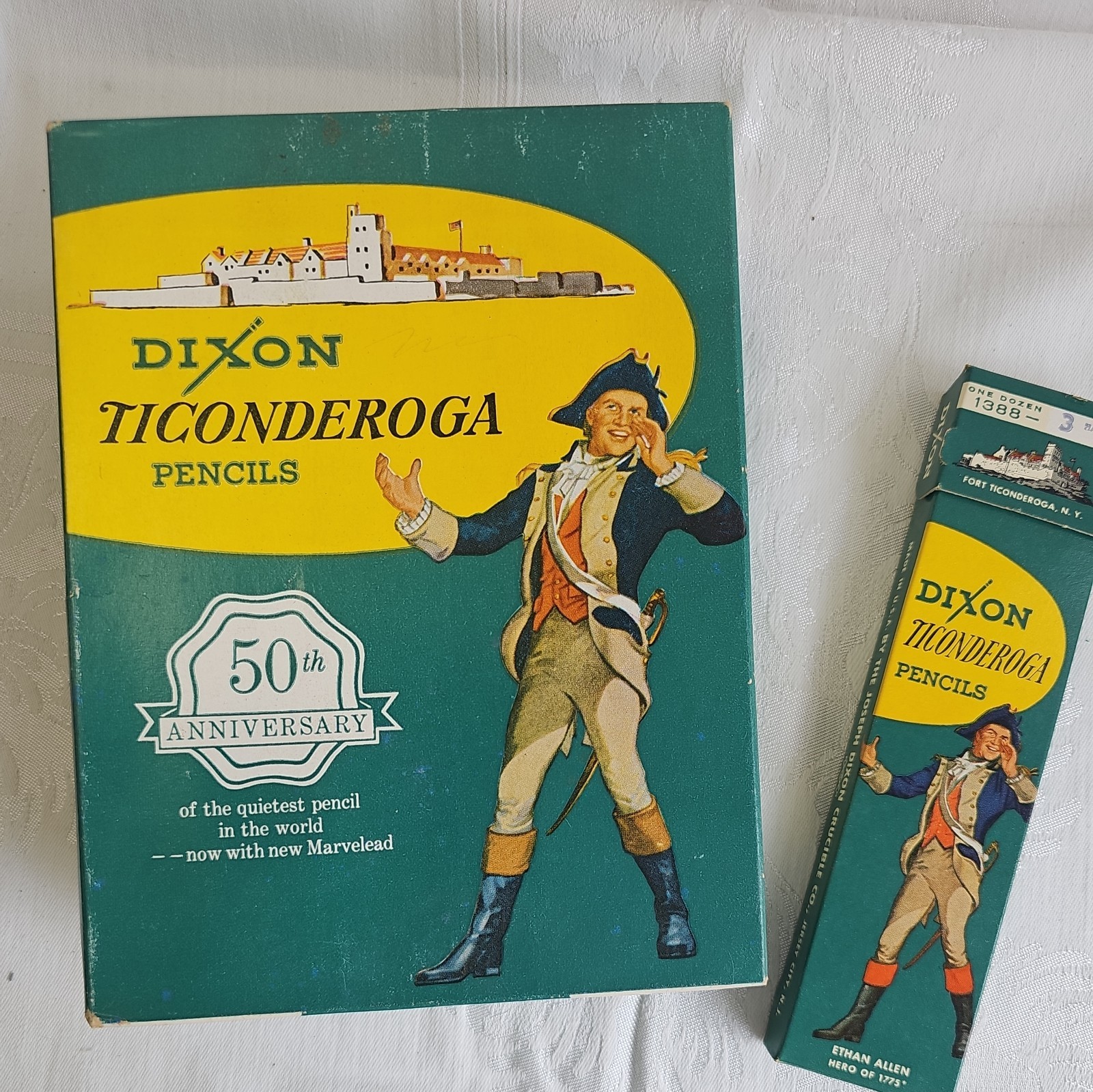 Vintage Dixon Ticonderoga Pencils #1388 Vintage Box 50th Anniversary 3 Unopened 
