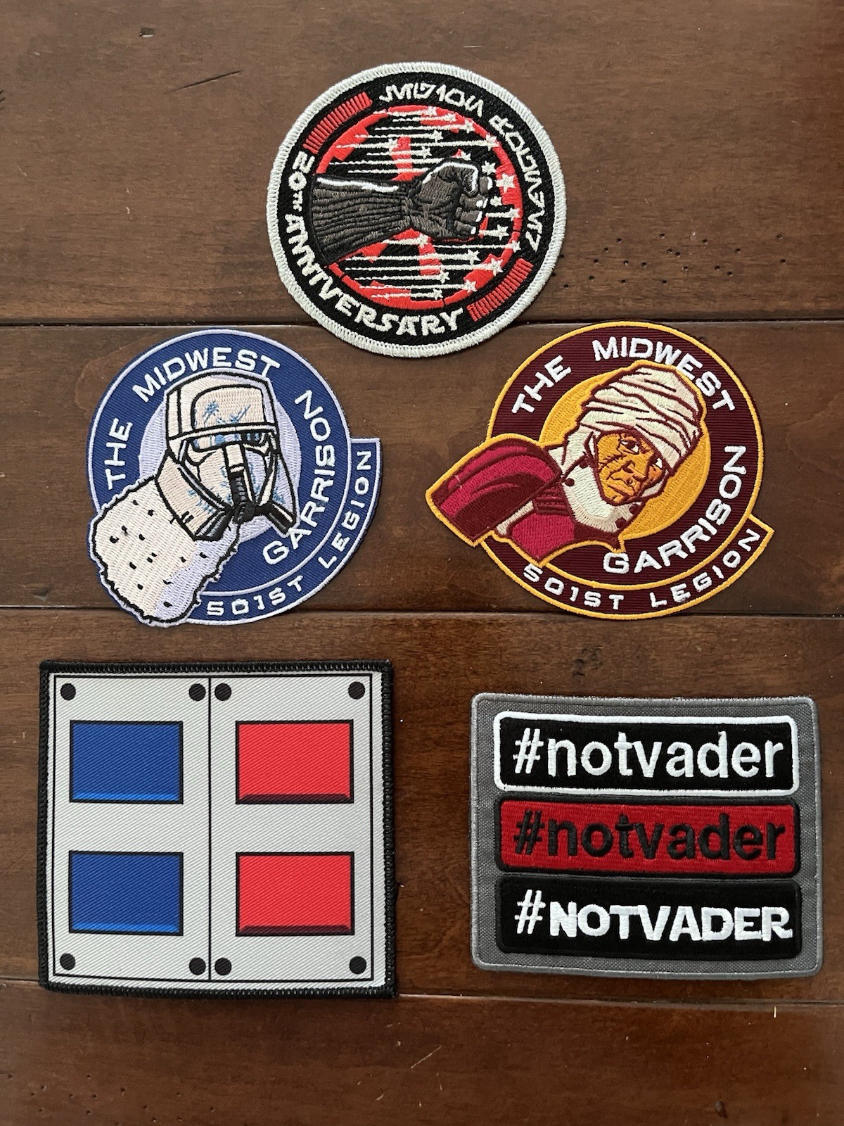 Lot 5 Star Wars 501st Legion Patches. Midwest Garrison, 20th Anniversary + More