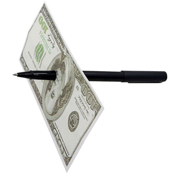 Magic Trick Pen Through Dollar - Piercing Pen - FREE First Class Shipping