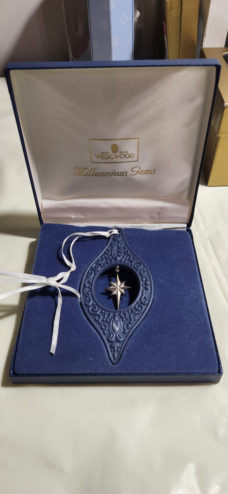 Wedgwood Millennium Gems Hope Ornament 2000 Christmas Star Hanging Vintage w Box