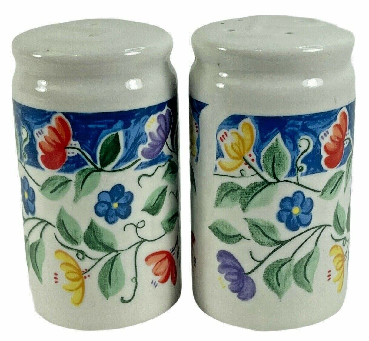 Vintage Flowers Floral Tulips Daisy Spring Colorful Salt and Pepper Shakers