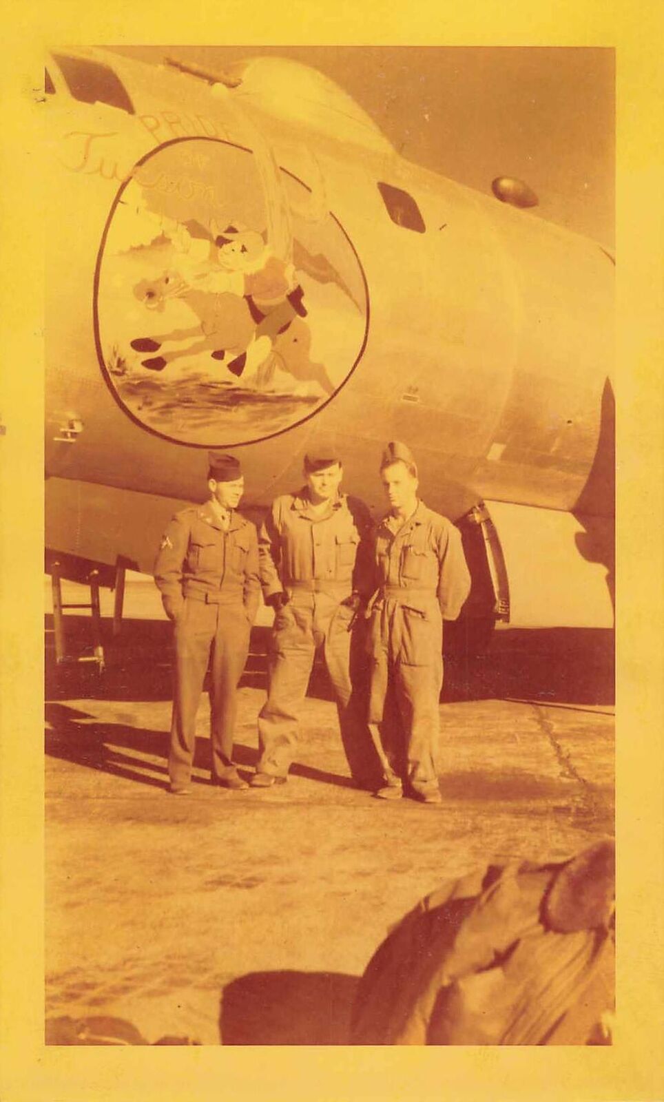 1948 Kodacolor Snapshot Photo B-29 64th Bomb Sqdn Pride Of Tucson Nose Art - 2