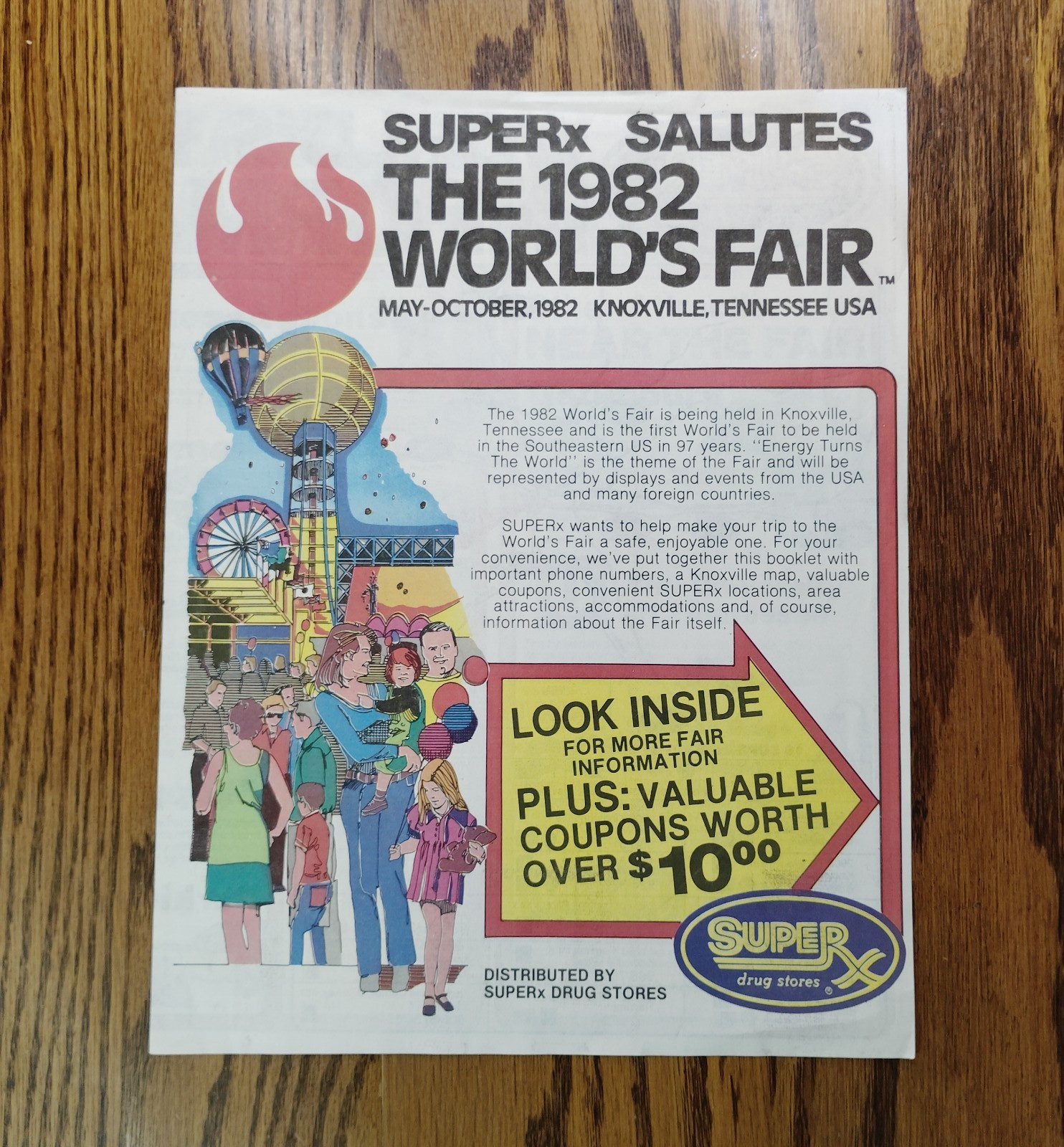 SUPERx Drug Stores Salutes the 1982 World\'s Fair Paper Pamphlet Knoxville TN