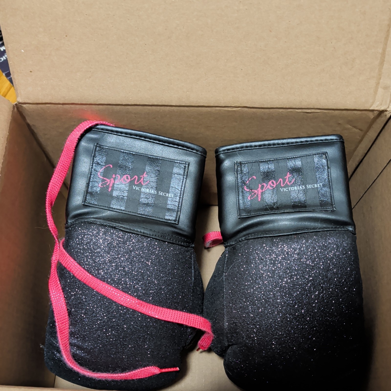 Rare Black Glitter Victoria Secret’s Boxing Gloves 