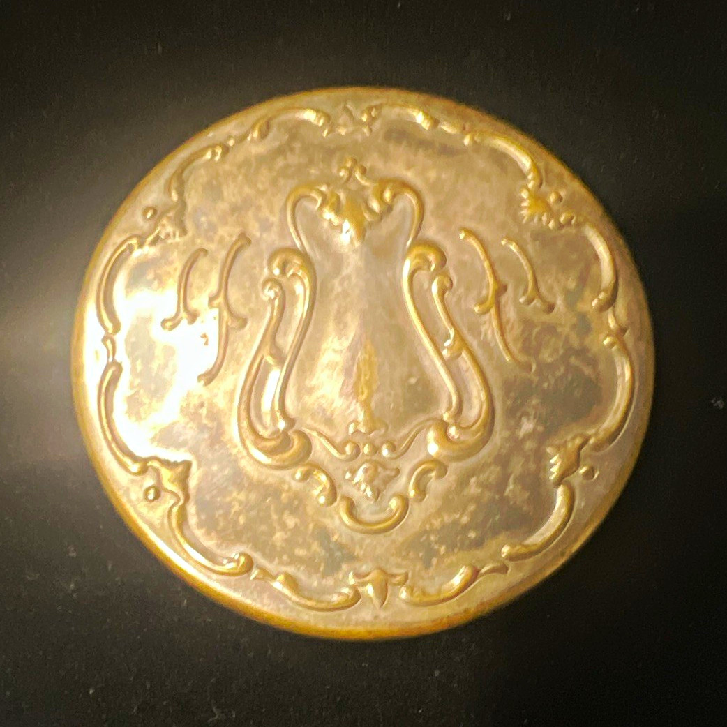 Vintage Gorham Co. Silver Plated Purse Compact/ Vanity Mirror, Monogrammed Back