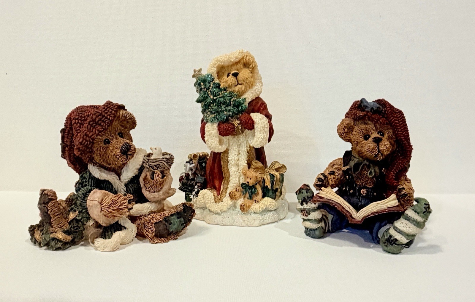 Boyds Bears Christmas Elf Figurines Lot of 3 Elgin Edmund Kringleberry