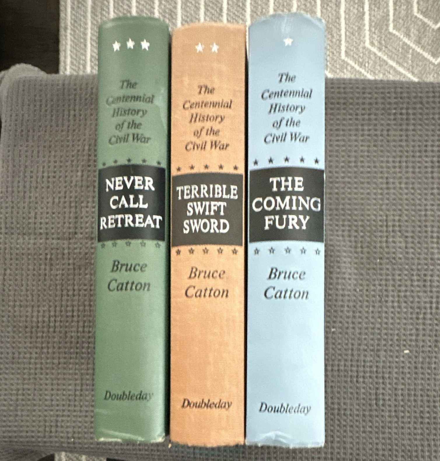Bruce Catton Centennial History of Civil War 3-Vol Set Doubleday w/ Titles