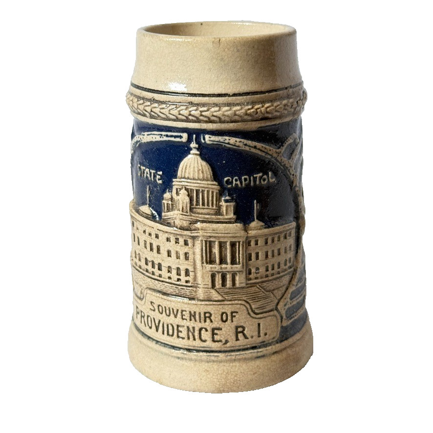 PROVIDENCE RI RHODE ISLAND BEER STEIN GERMANY POTTERY ANTIQUE SOUVENIR CUP