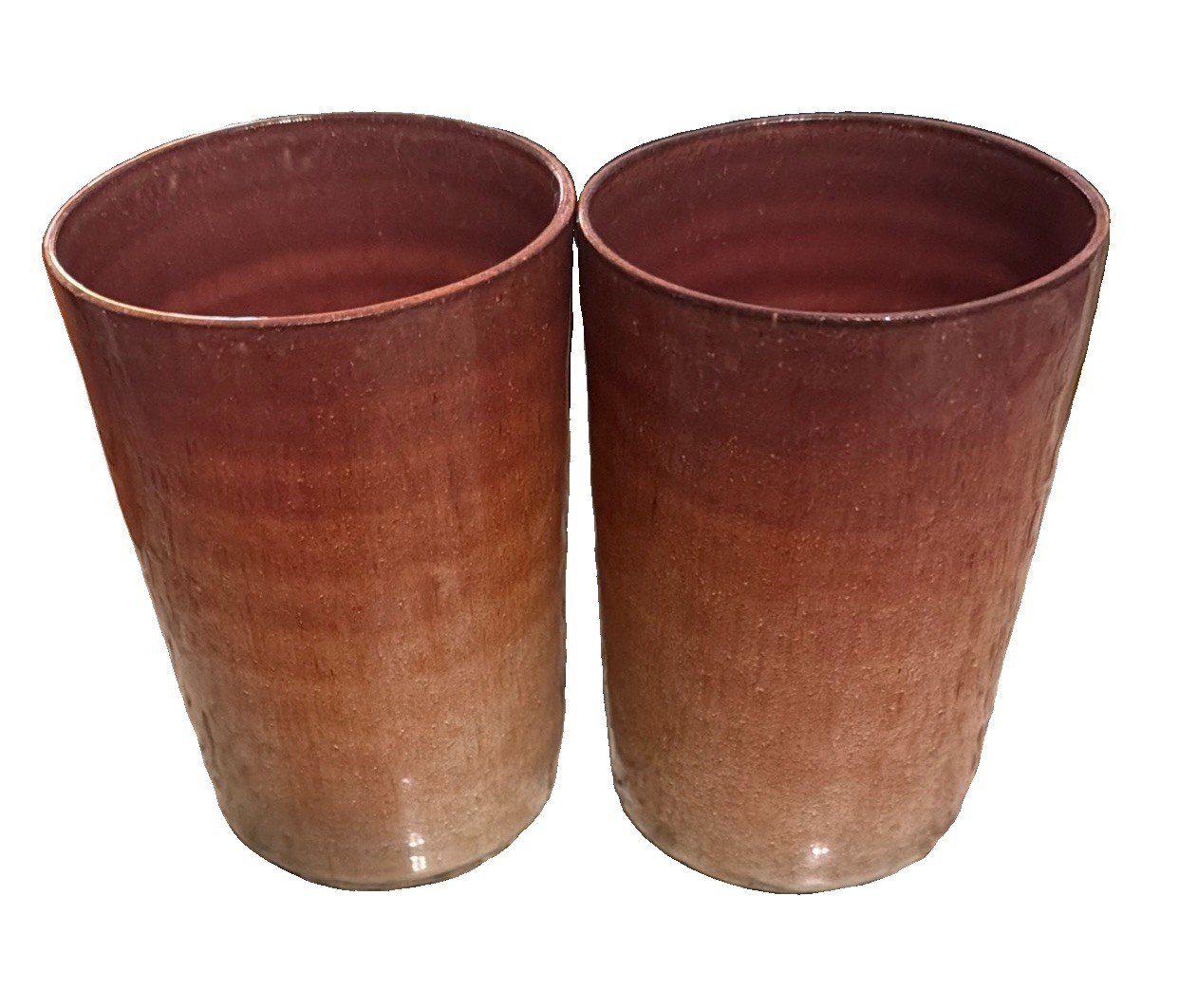 2 Japanese Tea cup Bizen ware by Isezaki Jun Hidasuki, Yunomi