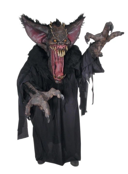 Gruesome Bat Deluxe Adult Halloween Costume with Faux Fur Coat & Pants