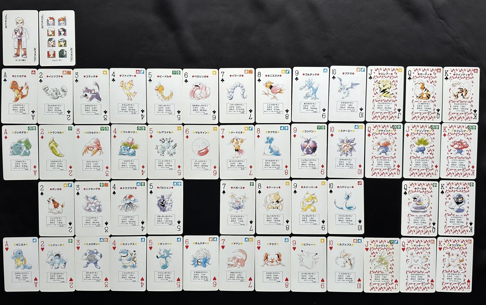 Japanese Pokemon Playing Cards 1996 Red Charizard Poker Blastoise incomplete set