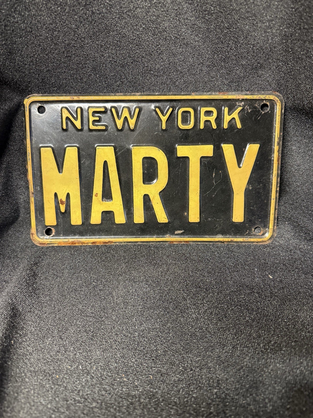 Vintage 50s 60s New York Vanity License Plate MARTY Personalized Embossed
