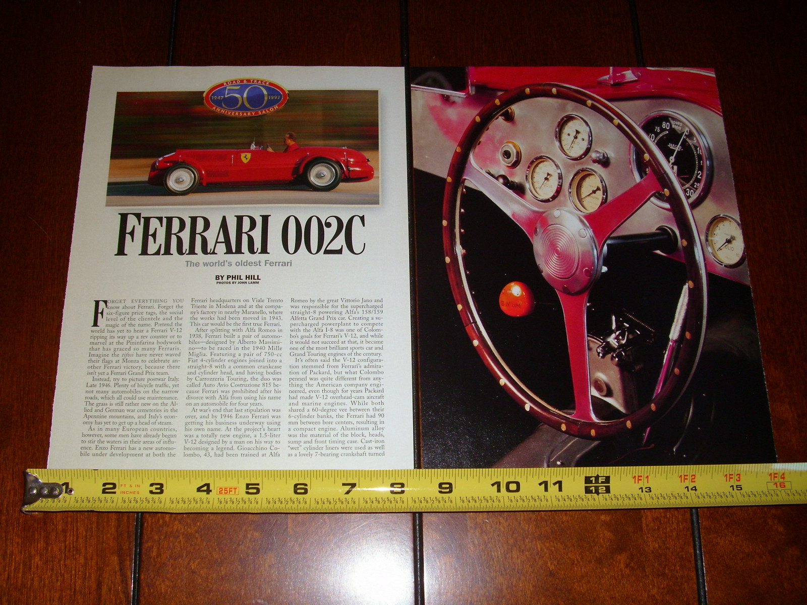 1947 FERRARI 002C V12 - ORIGINAL 1997 ARTICLE