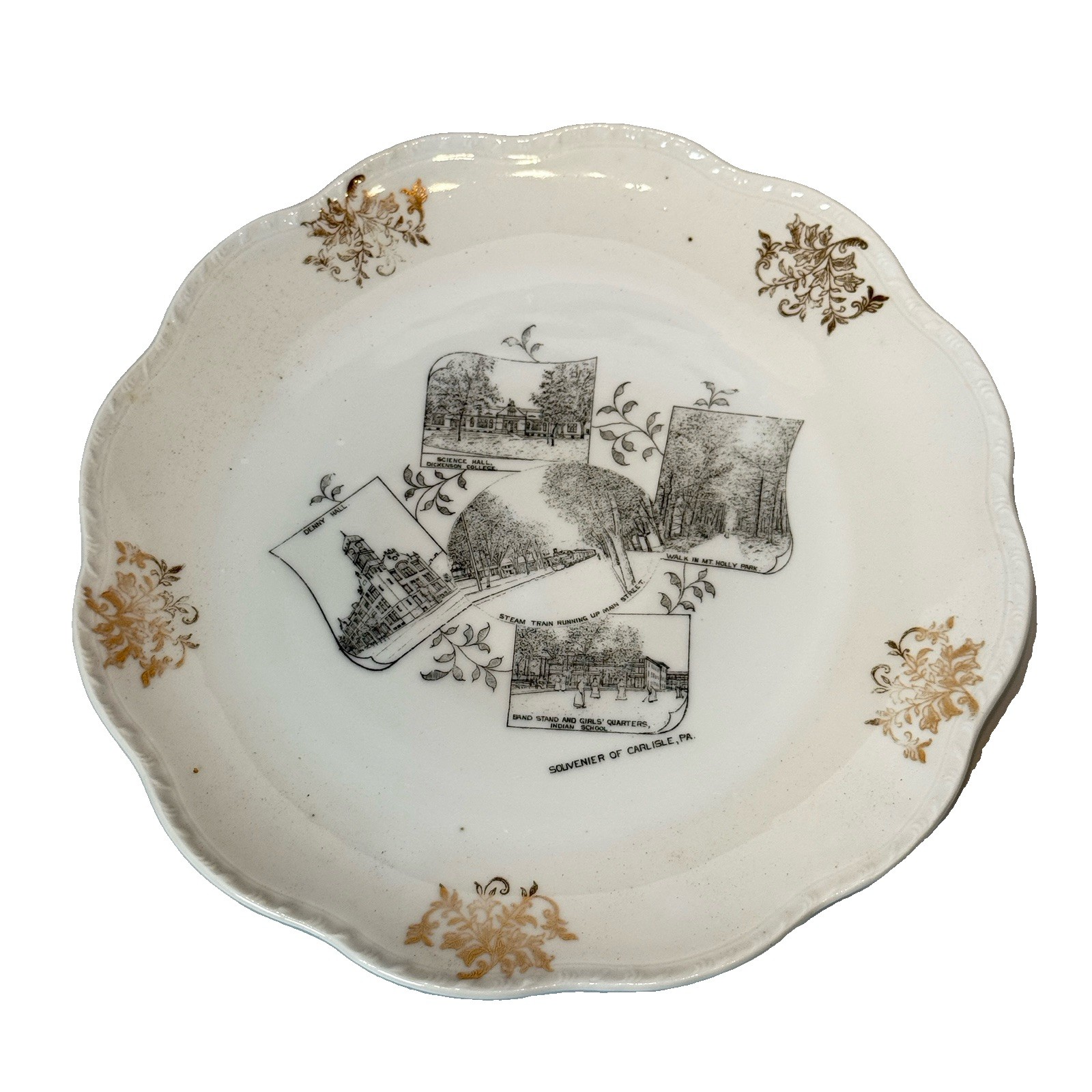 CARLISLE Pennsylvania PA Antique VIGNETTE STEAM TRAIN Souvenir PLATE