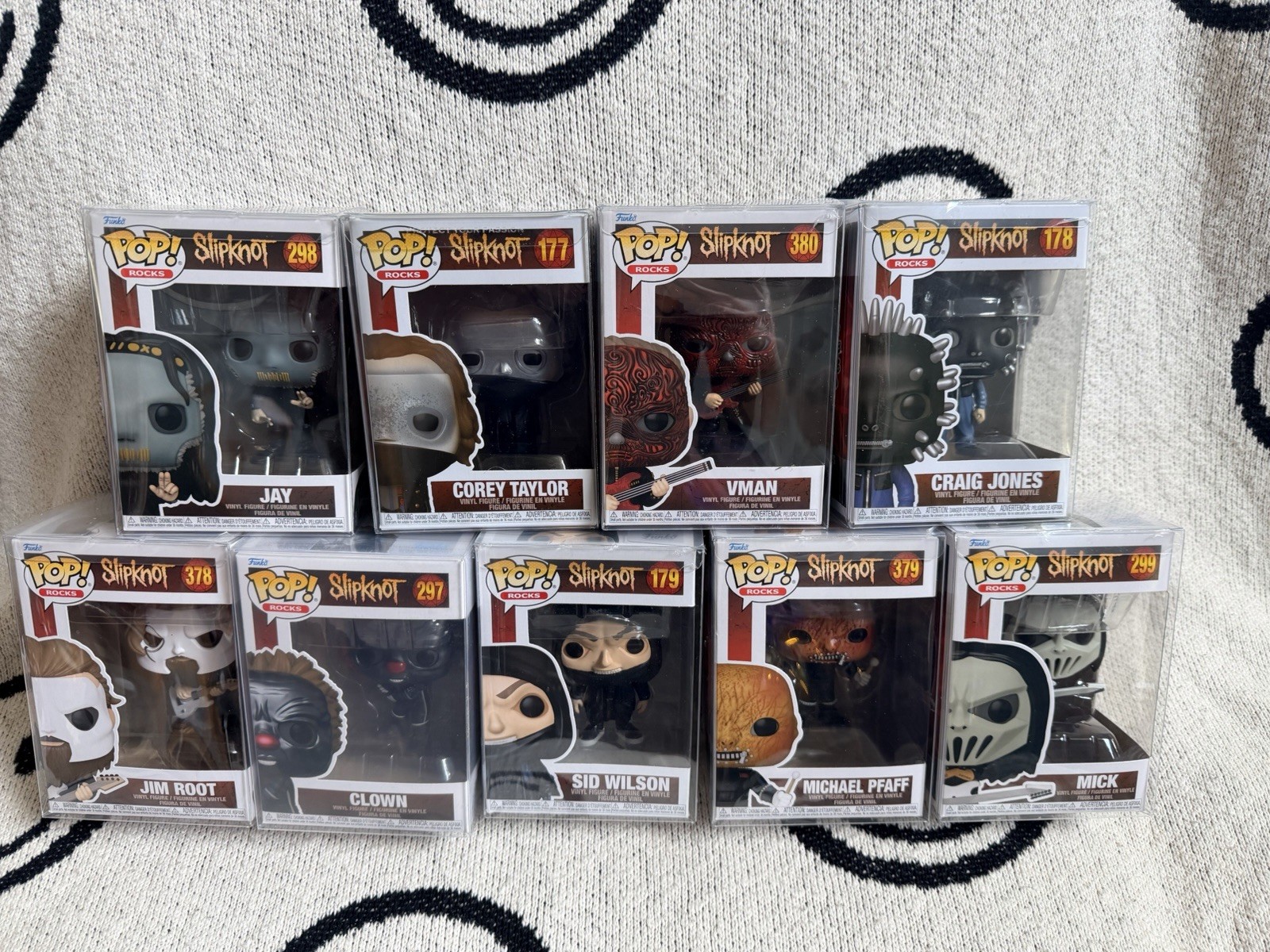 Funko Pop Slipknot Set Of 9 — Rare Figures — All Include Pop Protectors