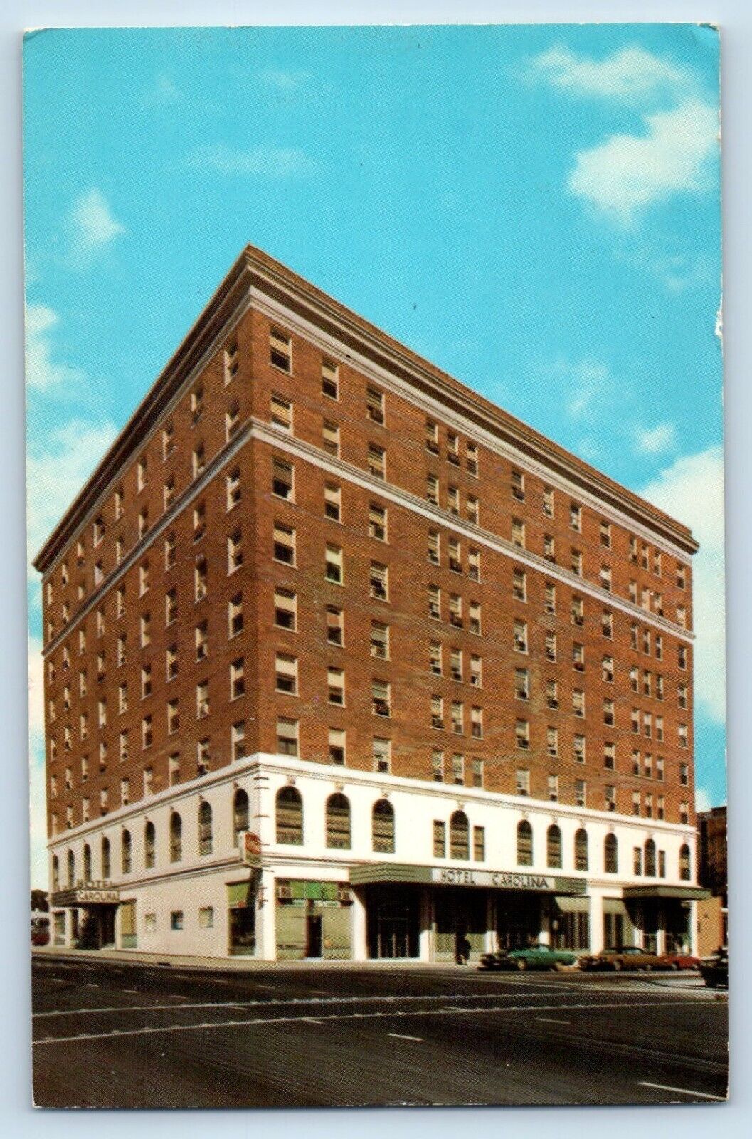 Raleigh North Carolina Postcard Hotel Carolina Nash Square Downtown 1969 Vintage