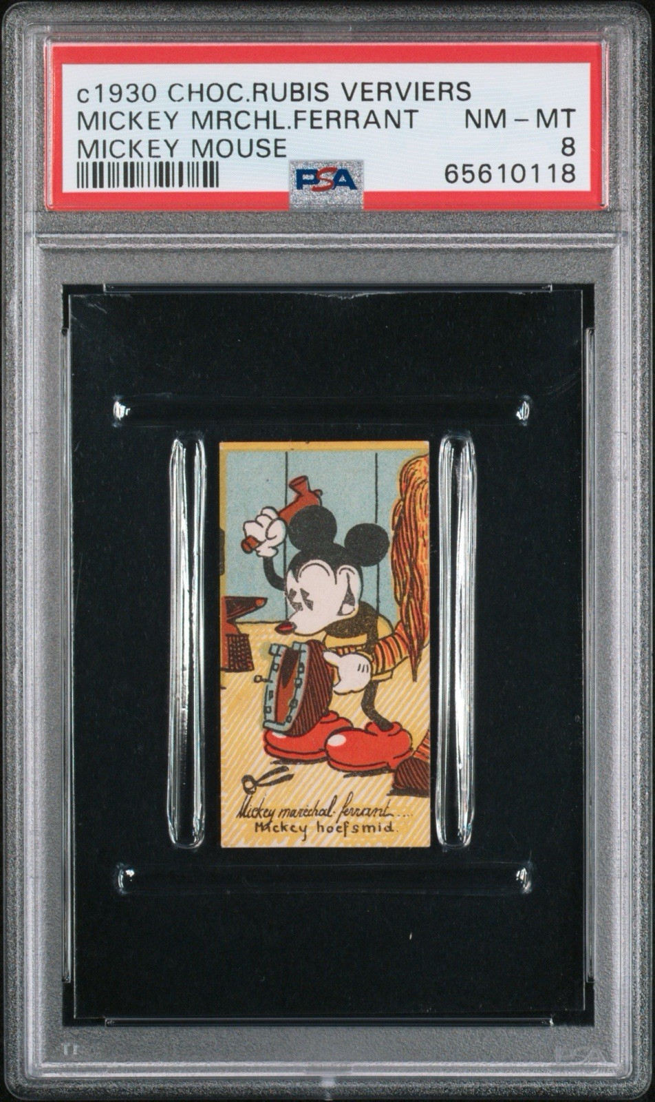 1930 Choc. Rubis Verviers MICKEY MOUSE MRCHL. FERRANT PSA 8
