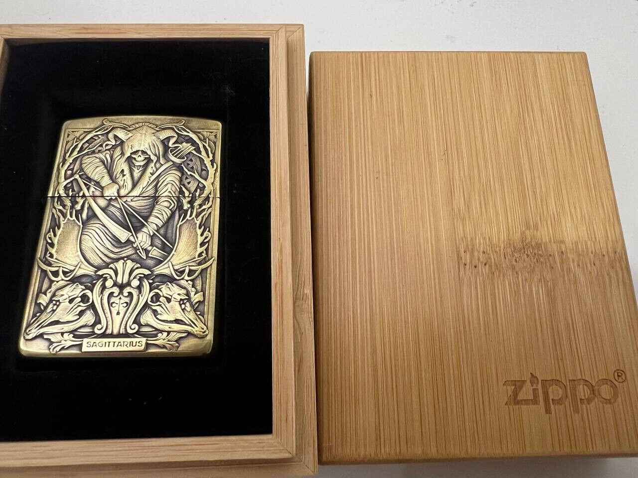 Zippo Lighter vintage Windproof Metal Kerosene Classic 3D Zodiac Sagittarius