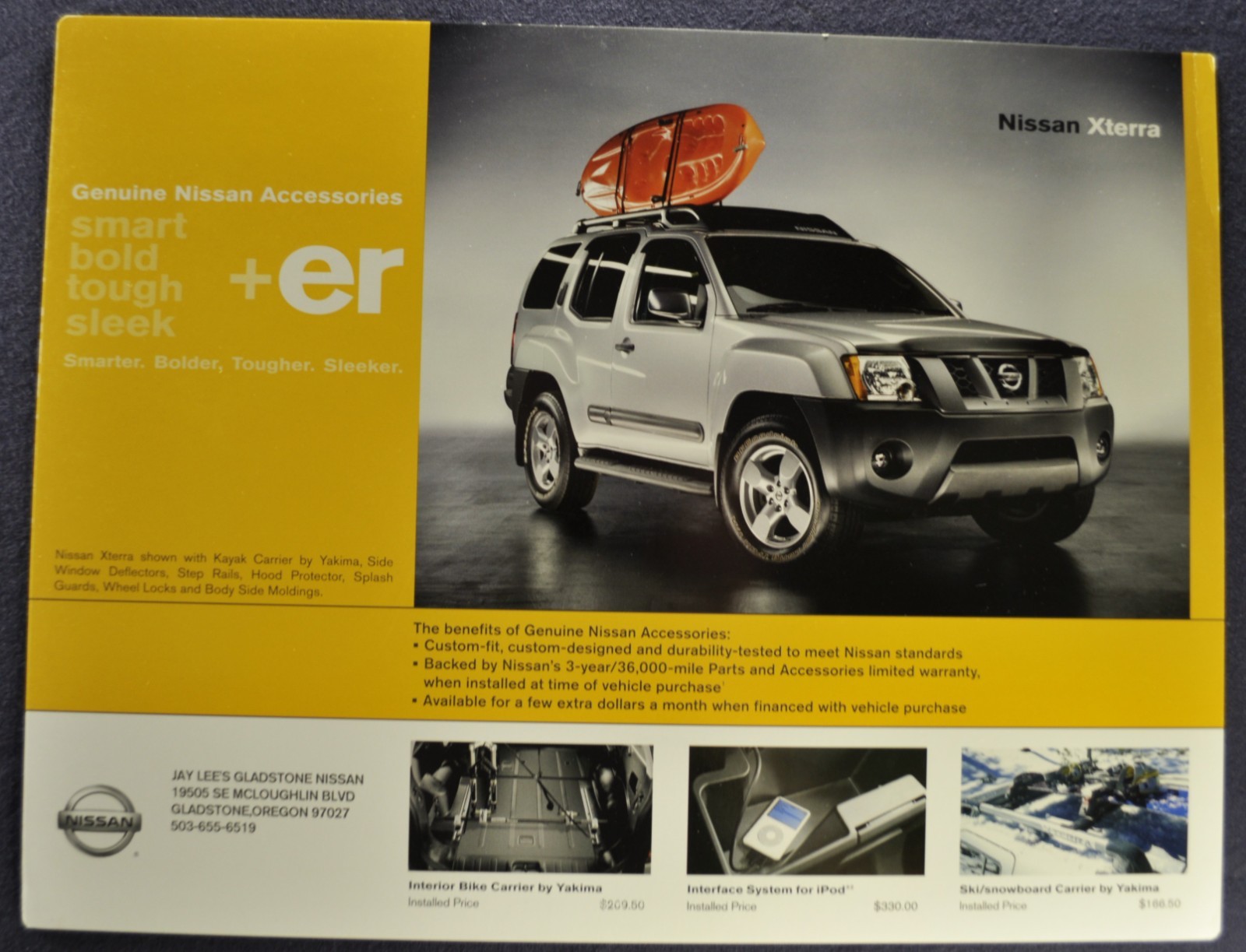 2007 Nissan Xterra Accessories Brochure Sheet Excellent Original 07