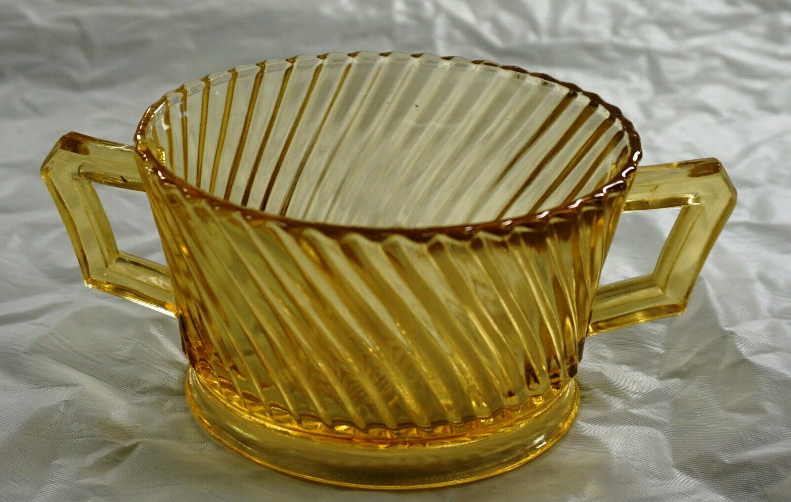 Vintage Federal Depression Glass Diana Amber Sugar Bowl Excellent 