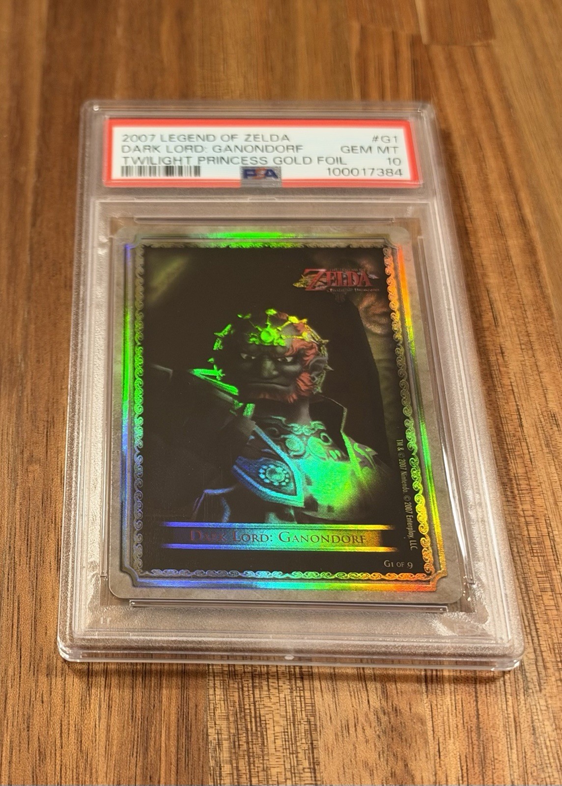2007 Legend of Zelda Twilight Princess G1 Dark Lord: Ganondorf Gold Foil PSA 10 2007 Legend of Zelda Twilight Princess G1 Dark Lord: Ganondorf Gold Foil PSA 10