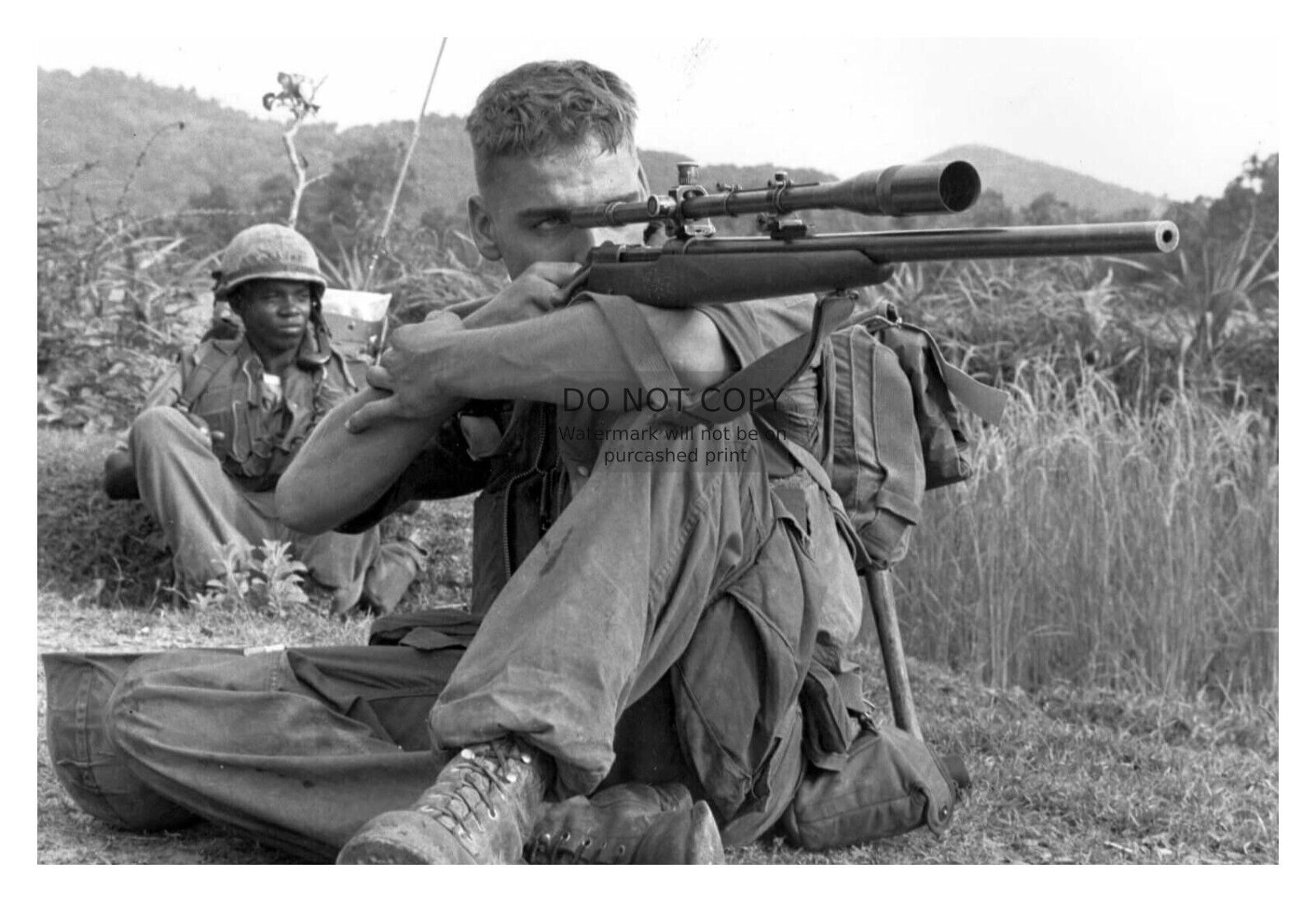 LANCE CORPORAL DALTON GUNDERSON VIETNAM WAR USMC SCOUT SNIPER 4X6 B&W PHOTO