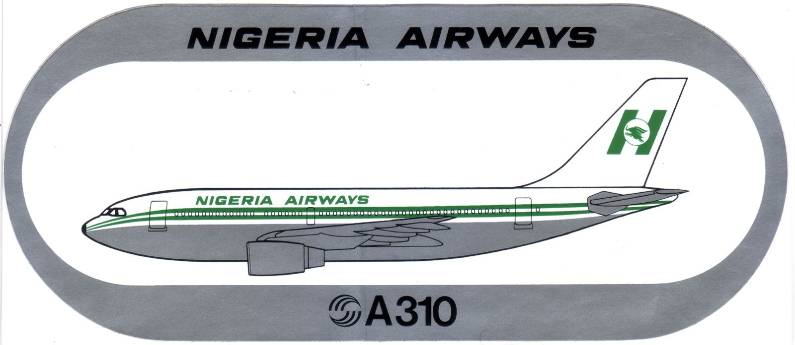 NIGERIA AIRWAYS A 310 AIRCRAFT AIRCRAFT STICKER