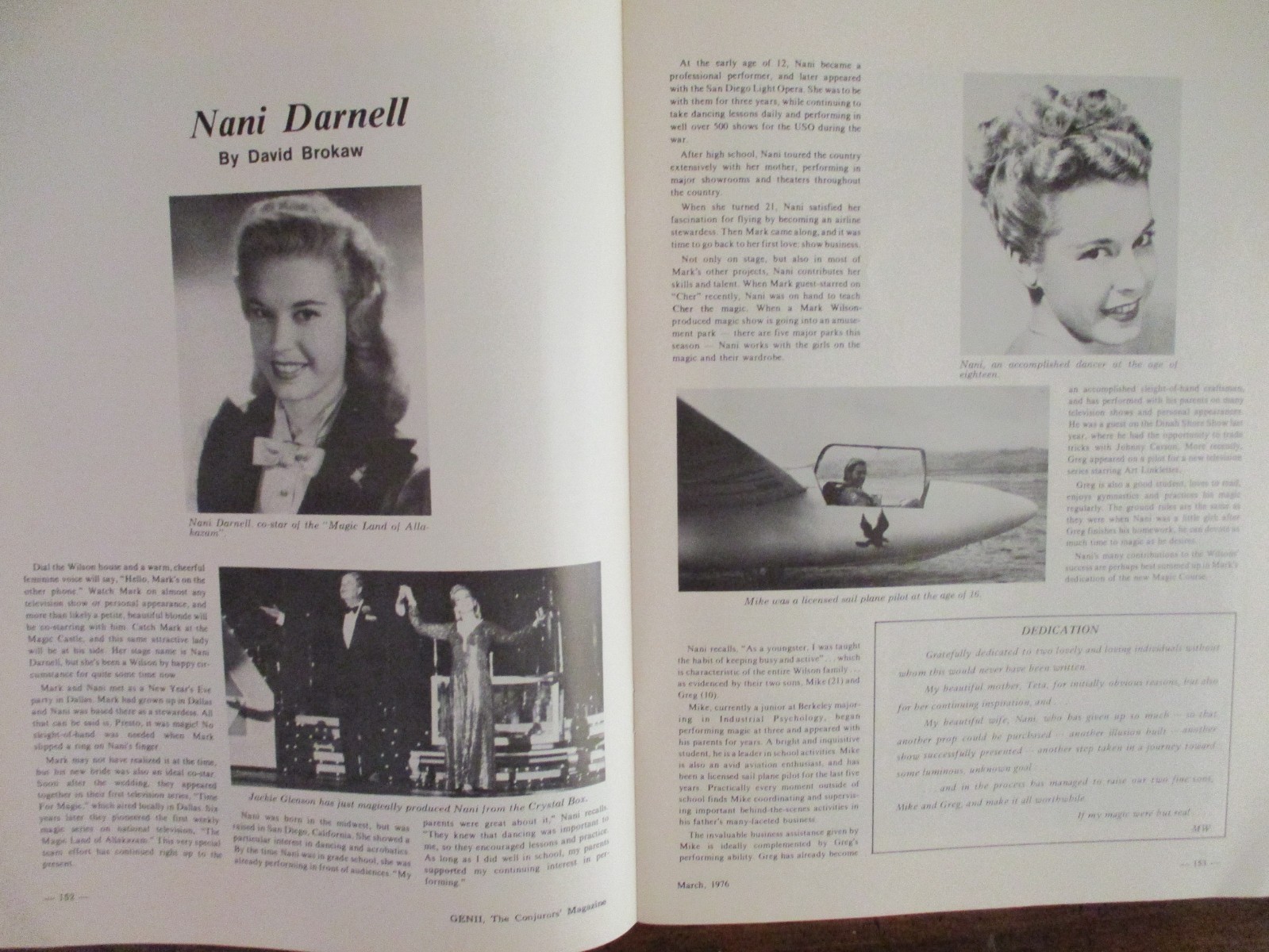 3/1976 Genii The Conjurors Mag(NANI DARNELL/REVEEN THE IMPOSSIBLIST/MARK WILSON/