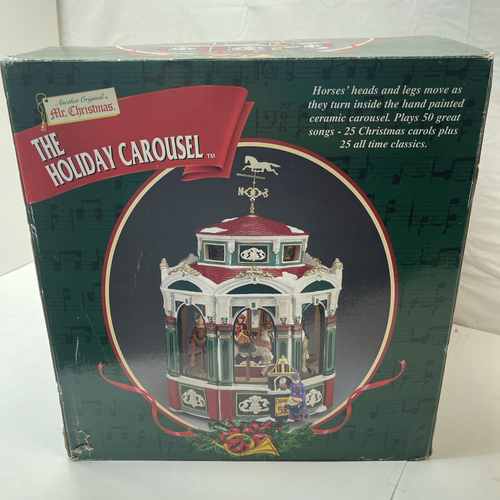 Mr. Christmas The Holiday Carousel 1999 horses  50 Tunes Open Box
