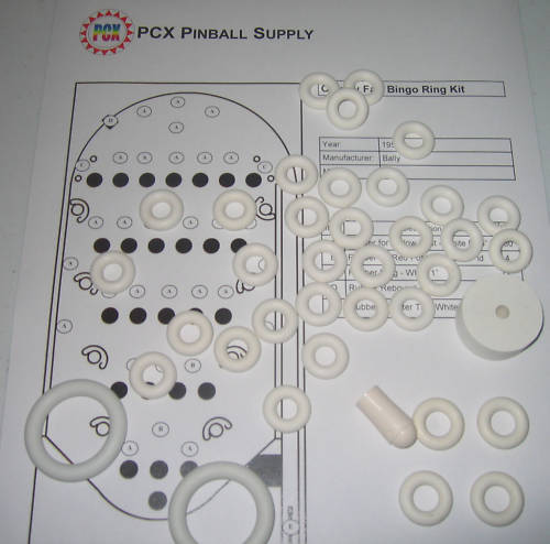 1971 Bally Stock Market Bingo Machine Rubber Ring Kit - White Rings