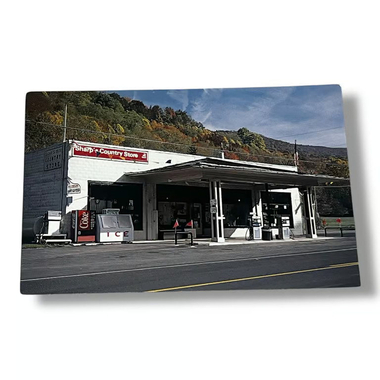 Postcard Sharps Country Store Slatyfork West Virginia Gas Station Coca Cola B301
