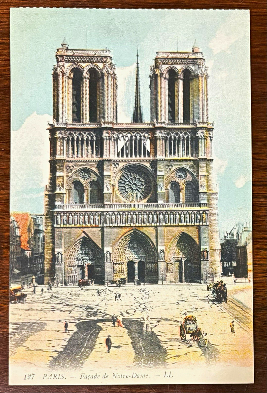 LL Paris Notre-Dame Cathedral Postcard Lithograph Divided Back Unposted