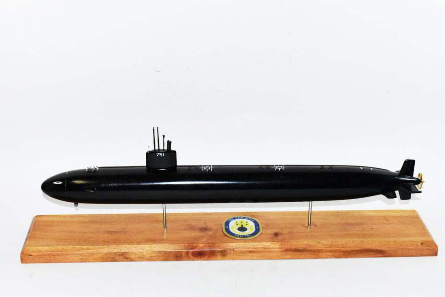 USS San Juan SSN-751 (Black Hull) Submarine Model,Navy,Scale Model,Mahogany,20