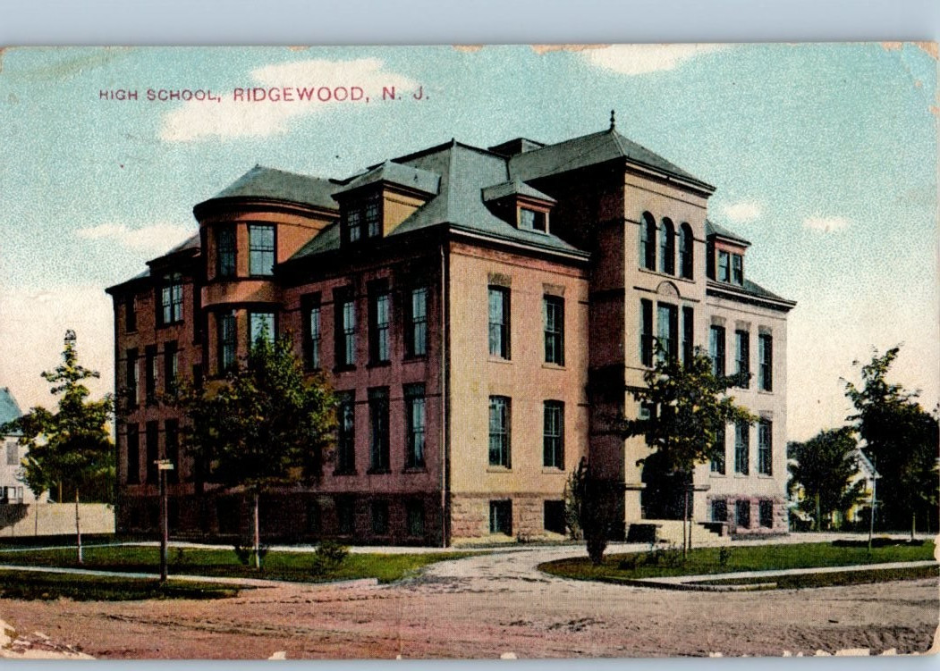 Vintage Postcard 1914 High School (Beech Street), Ridgewood, New Jersey (NJ)
