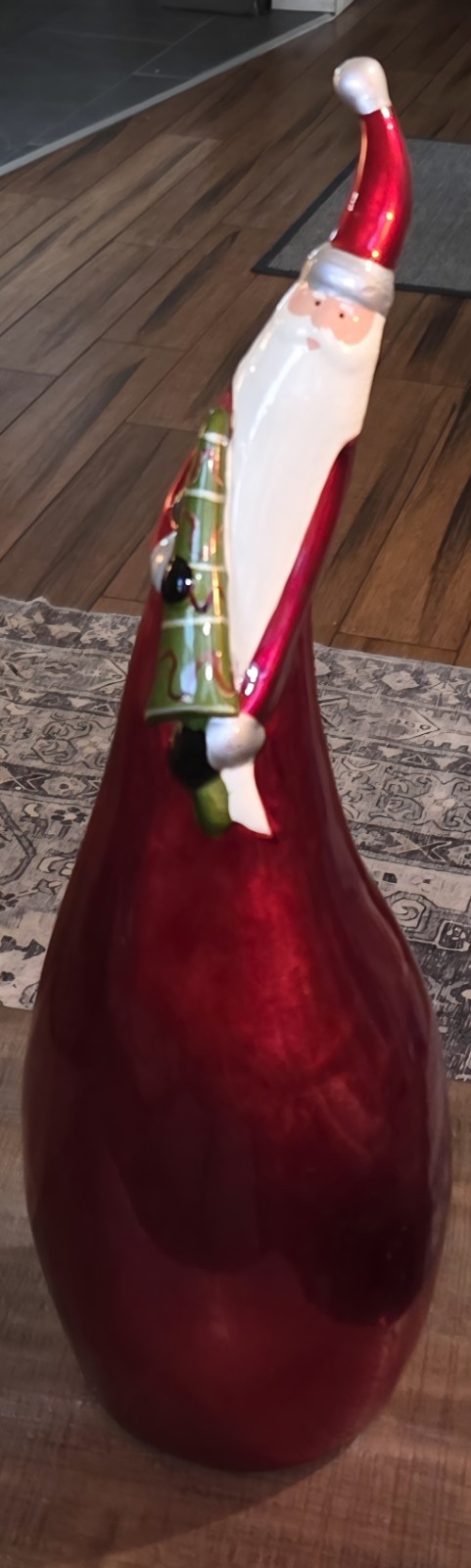 Vintage Pier 1 One Ceramic Santa Claus Figure 15.5in Tall Slim Gourd Christmas