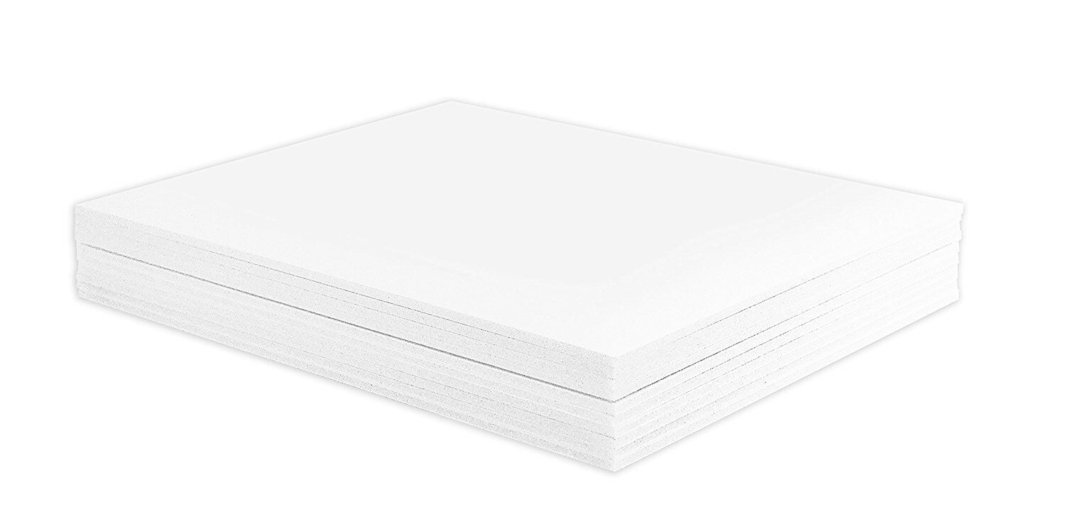 Pack of 10 1/8 White Foam Core Backing Boards (20x24 White)