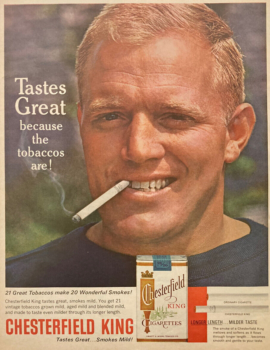 Vintage 1963 Chesterfield King Cigarettes Ad Tastes Great Smokes Mild