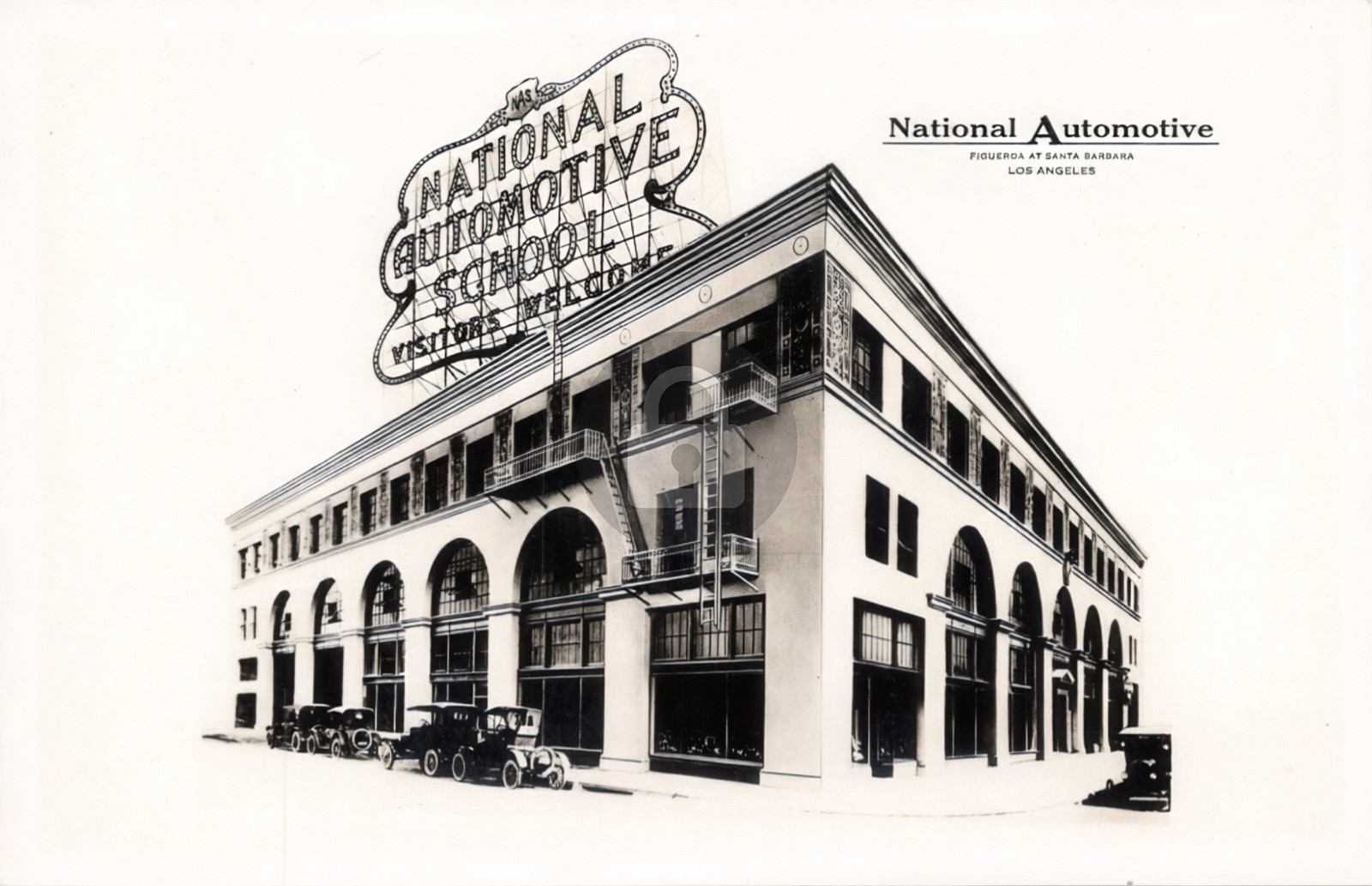 CA Los Angeles California National Automotive School Ad RPPC Photo Postcard COPY