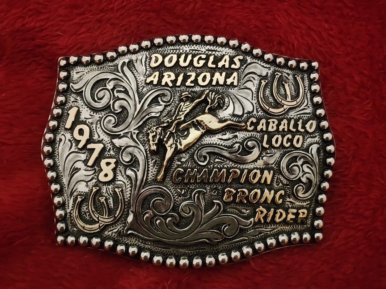 Rodeo X~treme BRONC RIDING Champion☆1978☆Douglas Arizona☆Trophy Buckle☆Rare☆T22