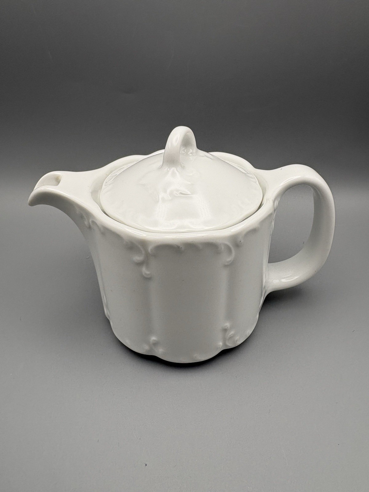 Vintage MONBIJOU by ROSENTHAL White Embossed TEAPOT AND LID (2 Available)
