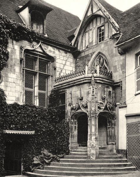 OISE. La maison de la rue de I\'Abb�- Gel�e, � Beauvais 1902 old antique print