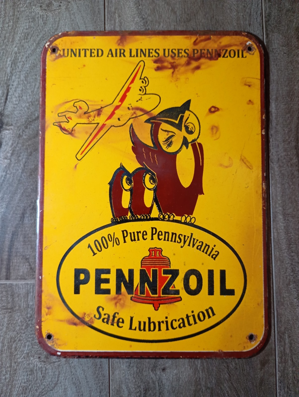 Vintage PENNZOIL Pennsylvania Porcelain Enamel Metal sign 10\ Vintage PENNZOIL Pennsylvania Porcelain Enamel Metal sign 10\