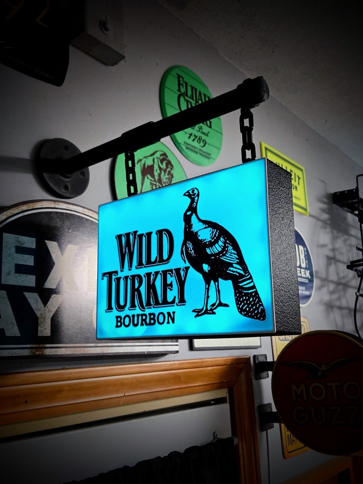 Wild Turkey Hanging LED Light Box | Double Sided Pub Bar Sign