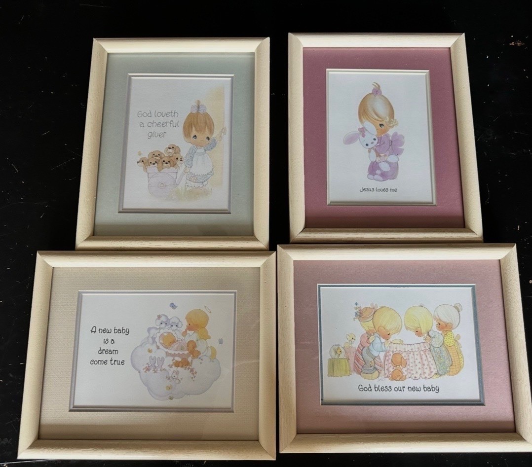 4 Precious moments Framed Picture Set.