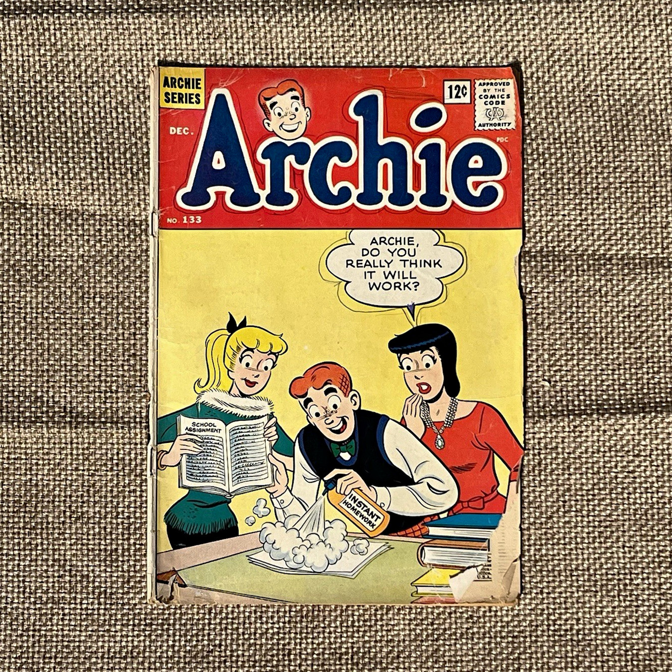 RARE Vintage 60s Archie #133 Comic Book Betty Veronica Dec. 1962