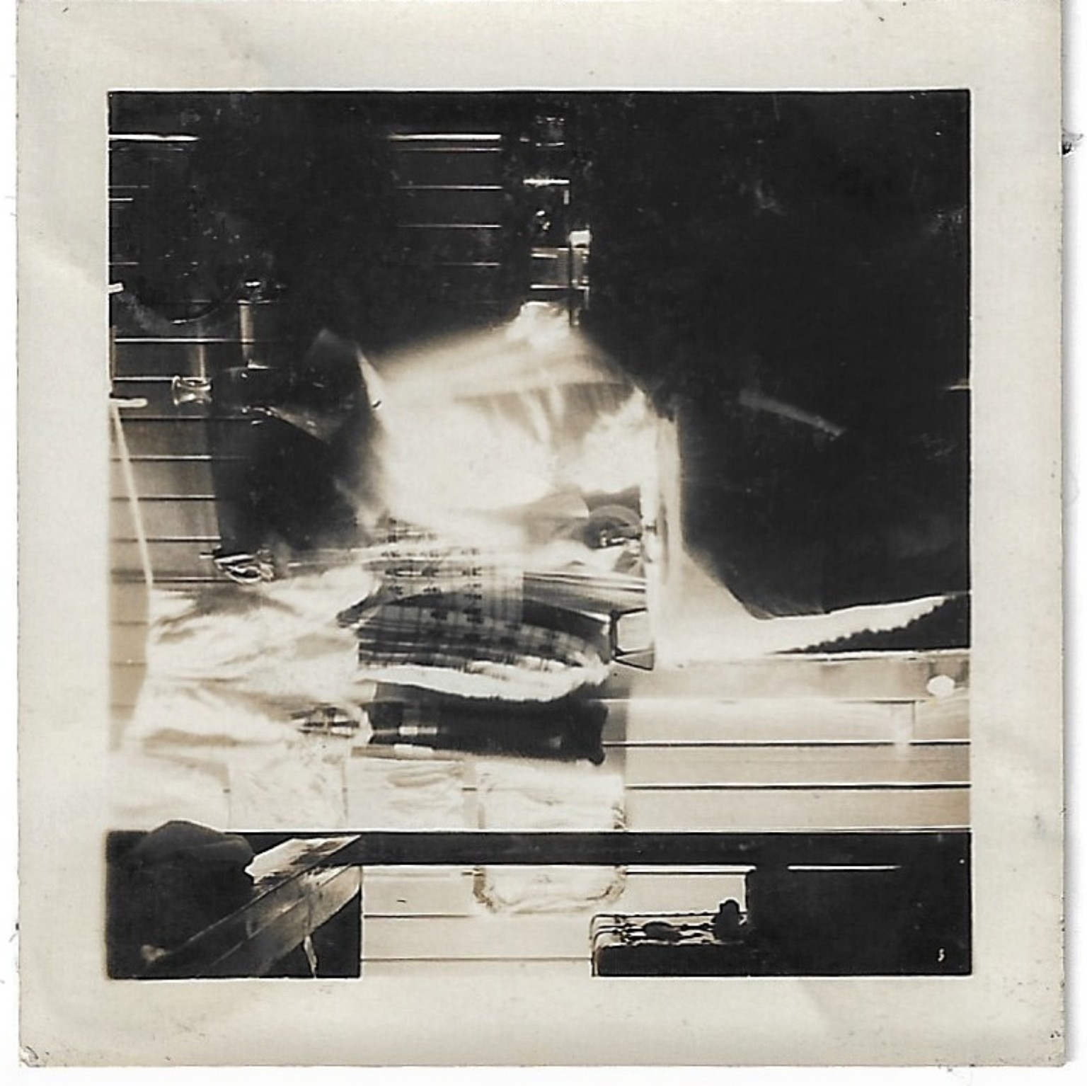 Vintage ABSTRACT 1930s Old Strange Photo Machinery Lights Blurry Spooky Face