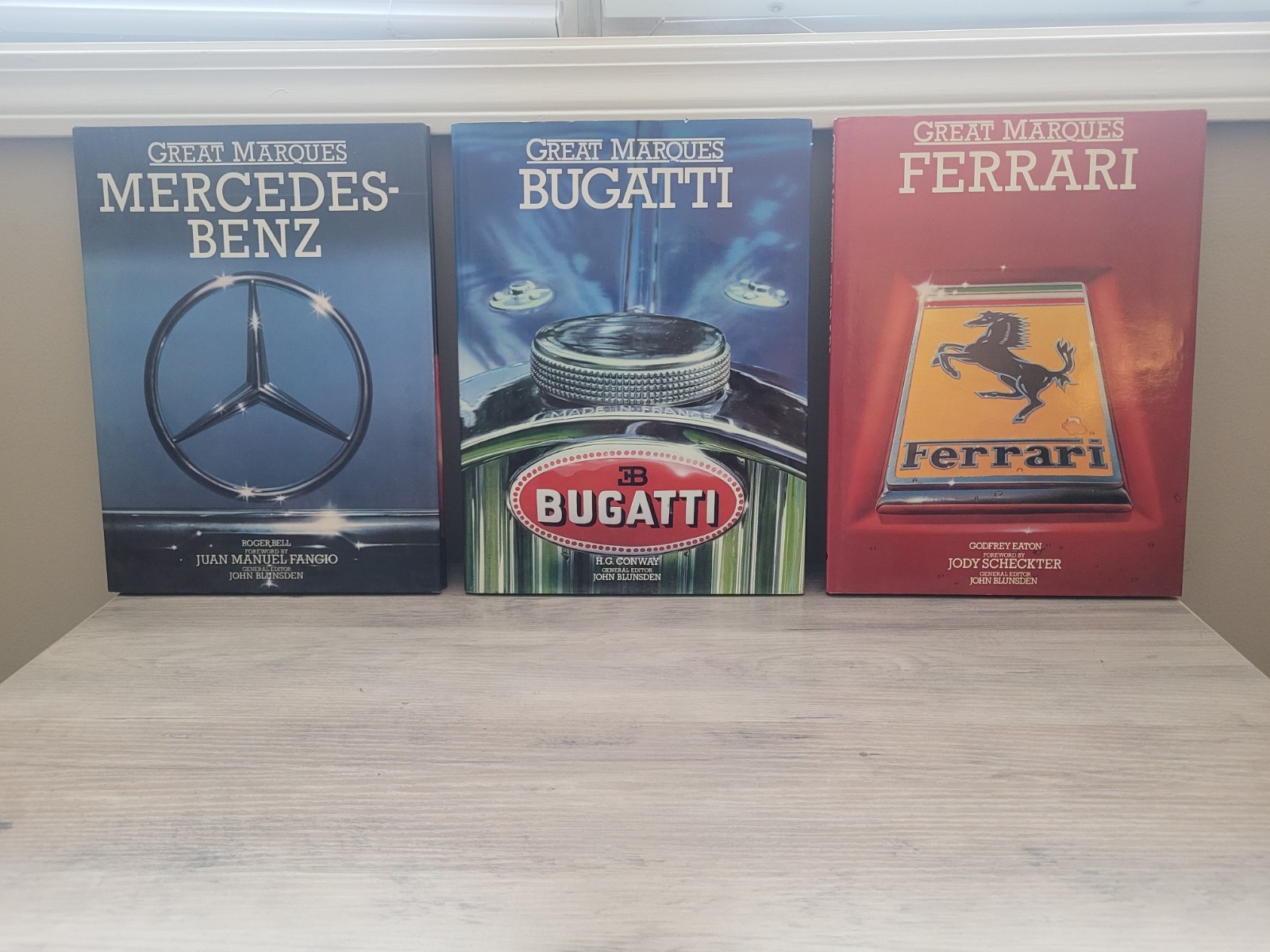Vintage Great Marques Car Enthusiast Hardcover Book Lot Ferrari Bugatti Mercedes
